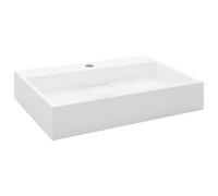Berkfield Chic Wash Basin 60X38X11 Cm Mineral Cast/marble Cast White