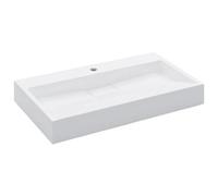 Berkfield Chic Wash Basin 80X46X11 Cm Mineral Cast/marble Cast White