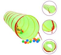 Berkfield Children Play Tunnel With 250 Balls Green 175 Cm Polyester