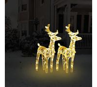 Berkfield Christmas Reindeers 2 Pcs Warm White 80 Leds Acrylic