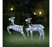 Berkfield Christmas Reindeers 2 Pcs White 40 Leds
