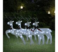 Berkfield Christmas Reindeers 4 Pcs White 80 Leds