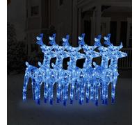 Berkfield Christmas Reindeers 6 Pcs Blue 240 Leds Acrylic