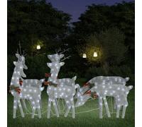 Berkfield Christmas Reindeers 6 Pcs Silver Cold White Mesh