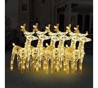 Berkfield Christmas Reindeers 6 Pcs Warm White 240 Leds Acrylic