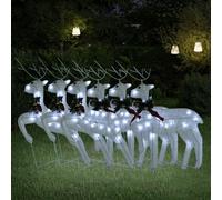 Berkfield Christmas Reindeers 6 Pcs White 120 Leds