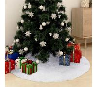 Berkfield Christmas Tree Skirt White 122 Cm Faux