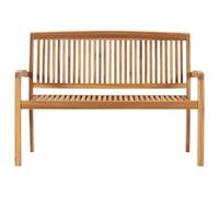 Berkfield Classic 2-Seater Stacking Garden Bench 128.5 Cm Solid Teak Wood