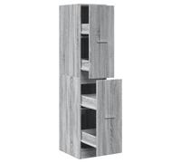 Berkfield Classic Apothecary Cabinet Grey Sonoma 30X41X144.5 Cm Engineered Wood