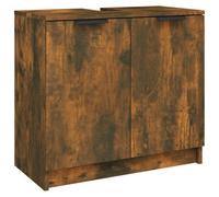 Berkfield Classic Bathroom Cabinet Smoked Oak 64.5X33.5X59 Cm Engineered Wood