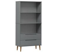 Berkfield Classic Bookcase Molde Grey 85X35X170,5 Cm Solid Wood Pine