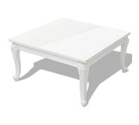 Berkfield Classic Coffee Table 80X80X42 Cm High Gloss White