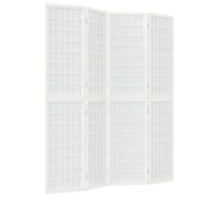 Berkfield Classic Folding 4-Panel Room Divider Japanese Style 160X170 Cm White