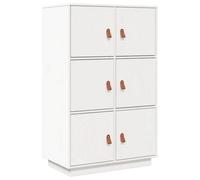 Berkfield Classic Highboard White 67X40X108.5 Cm Solid Wood Pine