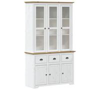 Berkfield Classic Highborad "bodo" White And Brown 115.5X43X200.5Cm Solid Wood Pine