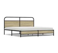 Berkfield Classic Metal Bed Frame Without Mattress Sonoma Oak 183X213 Cm