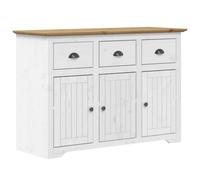 Berkfield Classic Sideboard Bodo White And Brown 115X43X79.5 Cm Solid Wood Pine