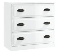 Berkfield Classic Sideboard High Gloss White 70X35.5X67.5 Cm Engineered Wood
