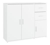 Berkfield Classic Sideboard White 91X29.5X75 Cm Engineered Wood