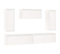 Berkfield Classic Tv Cabinets 5 Pcs White Solid Wood Pine