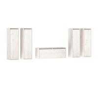 Berkfield Classic Tv Cabinets 5 Pcs White Solid Wood Pine