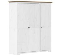 Berkfield Classic Wardrobe Bodo White And Brown 151.5X52X176.5Cm Solid Wood Pine