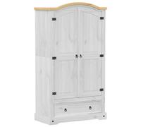 Berkfield Classic Wardrobe Corona White 102X52X186 Cm Solid Wood Pine