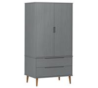 Berkfield Classic Wardrobe Molde Grey 90X55X175 Cm Solid Wood Pine