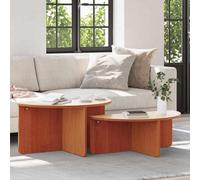 Berkfield Coffee Table 2 Pcs Wax Brown 79 X 39.5 X 40 Cm Solid Pine Wood