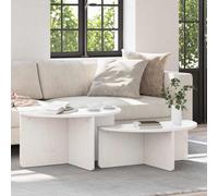 Berkfield Coffee Table 2 Pcs White 79 X 39.5 X 40 Cm Solid Pine Wood