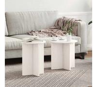 Berkfield Coffee Table 2 Pcs White Solid Pine Wood