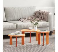 Berkfield Coffee Table 3 Pcs Wax Brown Solid Pine Wood