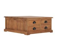 Berkfield Coffee Table 68x68x30 cm Solid Teak Wood - Brown - Solid teak wood with a natural finish