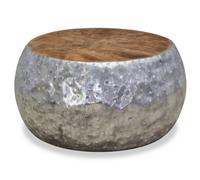 Berkfield Coffee Table Aluminium Teak 60X60X30 Cm