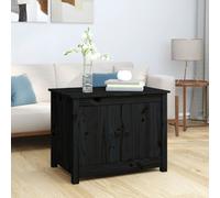 Berkfield Coffee Table Black 71x49x55 cm Solid Wood Pine - Black - Solid pinewood
