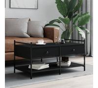 Berkfield Coffee Table Black 99X50X50 Cm Engineered Wood