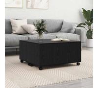 Berkfield Coffee Table Black Oak 75 X 75 X 38 Cm Engineered Wood