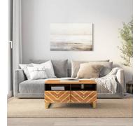 Berkfield Coffee Table Brown And Black 80X54X40 Cm Solid Wood Mango
