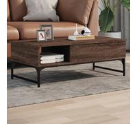Berkfield Coffee Table Brown Oak 100X50X35 Cm Engineered Wood And Metal