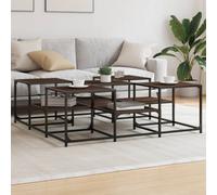 Berkfield Coffee Table Brown Oak 121X121X40 Cm Engineered Wood