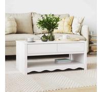 Berkfield Coffee Table "drammen" White 99X55X45 Cm Solid Wood Pine