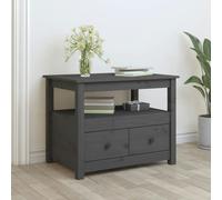 Berkfield Coffee Table Grey 71x49x55 cm Solid Wood Pine