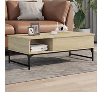 Berkfield Coffee Table Sonoma Oak 100X50X35 Cm Engineered Wood And Metal