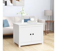 Berkfield Coffee Table White 71X49X55 Cm Solid Wood Pine
