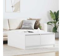 Berkfield Coffee Table With Drawers White 100X100X40 Cm