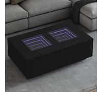 Berkfield Coffee Table With Infinity Led Black 116X69X40 Cm