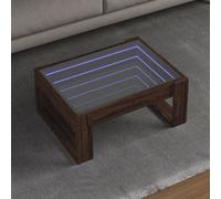 Berkfield Coffee Table With Infinity Led Brown Oak 70X53X30 Cm