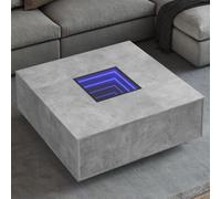 Berkfield Coffee Table With Infinity Led Concrete Grey 100X100X40 Cm