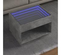 Berkfield Coffee Table With Infinity Led Concrete Grey 70X50X50 Cm