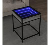 Berkfield Coffee Table With Infinity Led Grey Sonoma 40X40X51 Cm